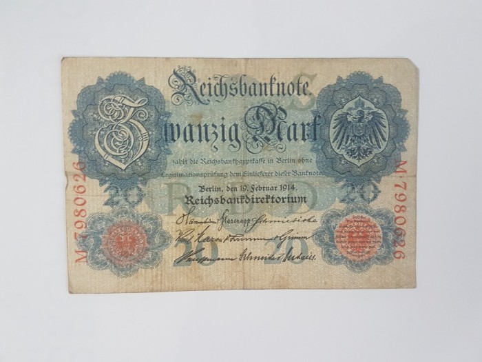 Bancnote Germania - 20 marci 1914 Bancnote Germania - 20 marci 1914