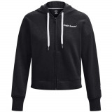 Cumpara ieftin Hanorace Under Armour Essential Fleece Script FZ Hoodie 1374106-001 negru, L, M, S, XS