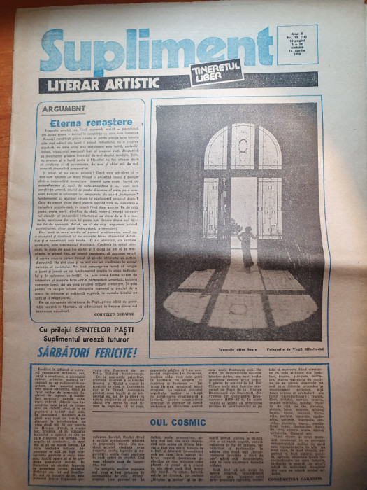 supliment tineretul liber 14 aprilie 1990-articole despre revolutie