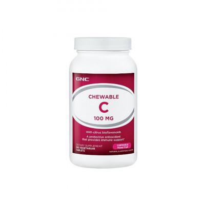 Vitamina C 100mg masticabila cu bioflavonoide, 180tab, GNC foto