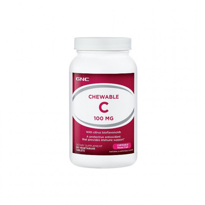 Vitamina C 100mg masticabila cu bioflavonoide, 180tab, GNC