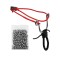 Pachet prastie metalica si 100 bile metalice, snur, negru, 15 cm