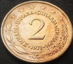 Moneda 2 DINARI / DINARA - RSF YUGOSLAVIA, anul 1971 *cod 1518 B = UNC LUCIU