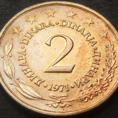 Moneda 2 DINARI / DINARA - RSF YUGOSLAVIA, anul 1971 *cod 1518 B = UNC LUCIU