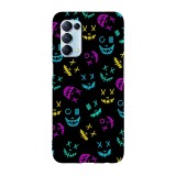 Husa compatibila cu Oppo A74 model Neon mask pattern, Silicon, TPU, Viceversa, Transparent, Carcasa