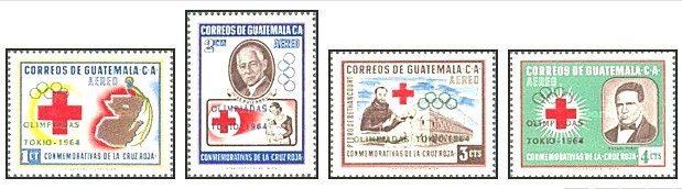 Guatemala 1964 - Jocurile Olimpice Tokio-crucea rosie, serie neu