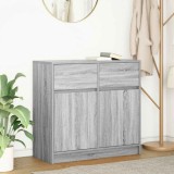 VidaXL Bufetă cu sertar Gri Sonoma 80x34x76 cm Lemn prelucrat