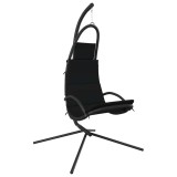 Cumpara ieftin Scaun balansoar gradina cu perna, negru, textil oxford si otel
