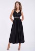 Rochie eleganta neagra midi fara maneci Alice - S(36)
