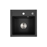 Chiuveta Bucatarie Granit Yato, Incastrata/Blat, 1 cuva, Negru, 44x44 cm, cu Picurator