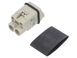 Conector HDC Han Q 3A 21x21mm Tată 830V