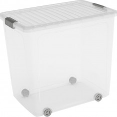 Cutie KIS W Box XL, 78L, transparentă, 39x57x52 cm, depozitare, cu capac și roți