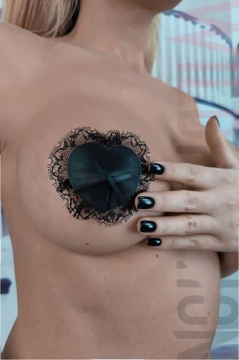 TE158-1 Accesorii fetish pentru sani cu dantela si fundita