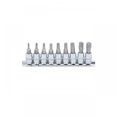 Set 9 varfuri imbus antrenare 1/4&quot; (capete chei tubulare), torx T10-T50, BGS