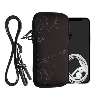 Husa Universala Kwmobile pentru telefon XXL, 7 inch, Negru/Alb, Neopren, 58701.5.06 foto