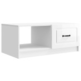 vidaXL Masă de cafea Alb foarte lucios 90 x 50 x 37 cm Lemn prelucrat 895879