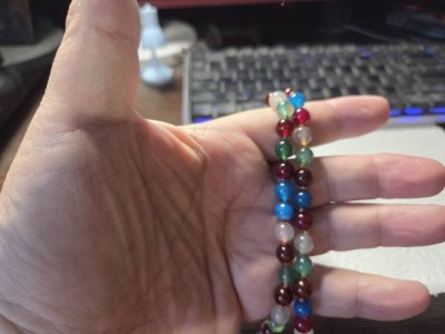 Colier vintage agate multicolore foto