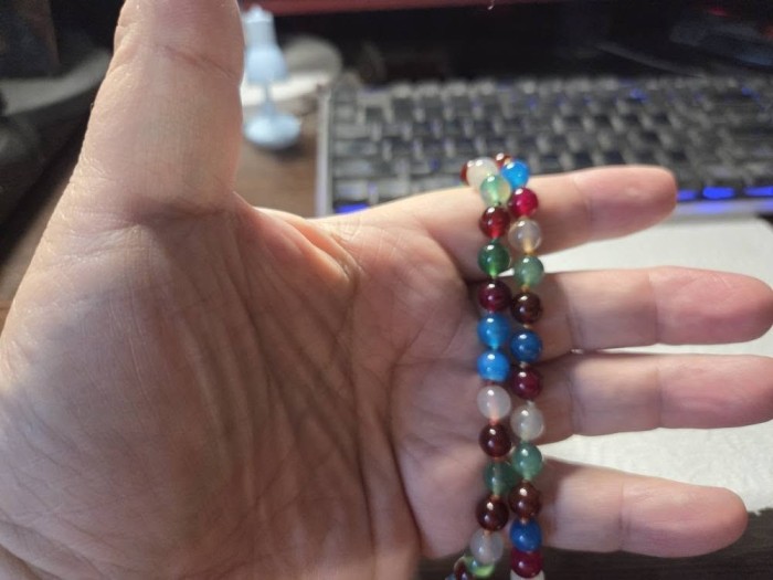 Colier vintage agate multicolore