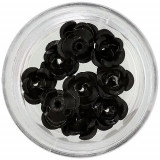 Ornamente pentru unghii, 10 buc &ndash; trandafiri negri din ceramică, INGINAILS