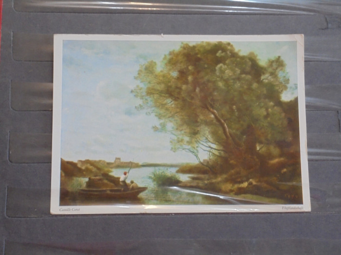 PICTURA - CAMILLE COROT - PEISAJ CU PESCARI - CIRCULATA, SCRISA -