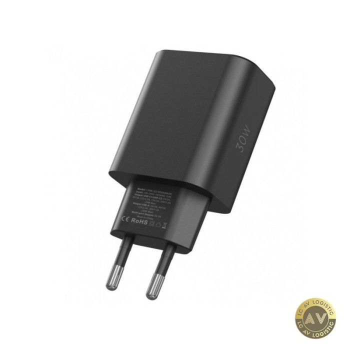 Incarcator Retea Tech-Protect NC30W 30W 3A 1 x USB-A - 2 x USB-C Negru