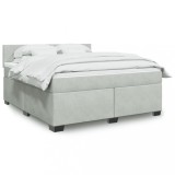 VidaXL Pat box spring cu saltea, gri deschis, 180x200 cm, catifea 3288672