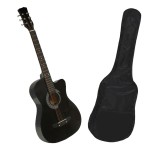Cumpara ieftin Chitara clasica din lemn IdeallStore&reg;, True Melody, 95 cm, neagra, husa nylon inclusa