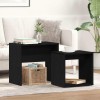 Set 2 Măsuțe Cafea VidaXL Stejar Negru Lemn Compozit Living 48x30x45cm &amp; 37x29x36cm