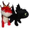 Set 2 jucarii din plus Toothless 25 cm si Monstrous Nightmare 20 cm, How to train your dragon, Play By Play