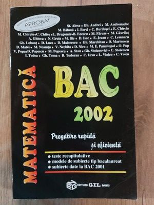 Matematica Bac 2002 Pregatire rapida si eficienta-Colectiv