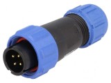 Mufă SP13 tată 4 PIN IP68 5A lipire pe cablu 200V