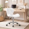 Scaun de birou, Artool, Avola, rotativ, piele ecologica, alb, 53.5x55.5x73.5-84.5 cm, Leobert