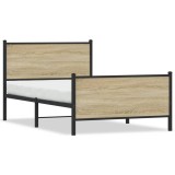 Cumpara ieftin Cadru pat metalic fara saltea, stejar sonoma, 107x203 cm