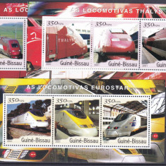 DB1 Transporturi Locomotive Guineea Guinea 3 MS MNH