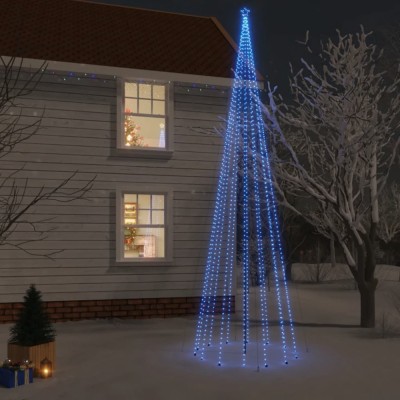 Brad de Crăciun cu țăruș, 1134 LED-uri, albastru, 800 cm foto