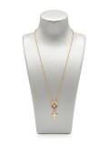 Cumpara ieftin Colier din Argint 925 Placat cu Aur cu Medalion Religios E i Cruce Suspendata , Spiritualitate E i Eleganta Sacra