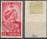 Sarawak (Colonie Britanică / Borneo) 1948 - Timbru Comemorativ &bdquo;Nunta de Argint Regală / 8 Cents&rdquo; -KV1