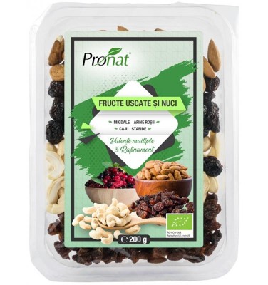 Mix de Fructe Uscate si Nuci Bio 200gr Pronat foto