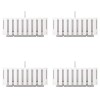 Set 4 jardiniere decorative cu suport metalic, sistem irigare,​​​​​​​ alb, 38x18x16.2 cm, Boardee Fencycase W, Prosperplast