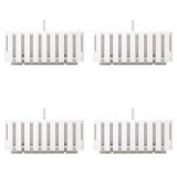 Set 4 jardiniere decorative cu suport metalic, sistem irigare,​​​​​​​ alb, 38x18x16.2 cm, Boardee Fencycase W
