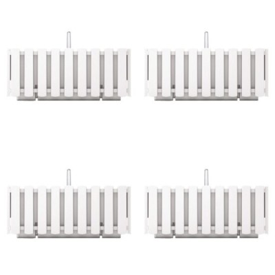 Set 4 jardiniere decorative cu suport metalic, sistem irigare,​​​​​​​ alb, 38x18x16.2 cm, Boardee Fencycase W foto