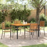 VidaXL Set de masă pentru grădină 5 pcs Gri 150 x 90 x 75 cm poliratan
