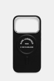 Karl Lagerfeld husă pentru telefon iPhone 17 Pro culoarea negru, KLHMP17LPSKRSGEK