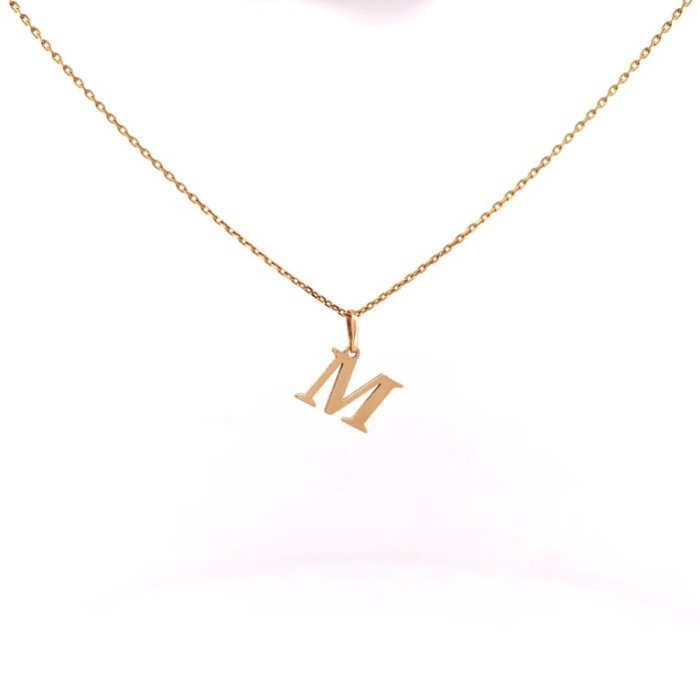 Pandativ din aur de 14k in forma de litera M