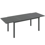 Outsunny Masă de Grădină Extensibilă 150/225x85x75 cm Masă de Luat Masa din Aluminiu cu Blat cu Șipcă pentru 6-8 Persoane Gri | Aosom Romania