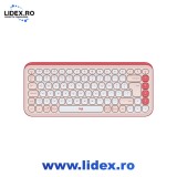 Tastatura Wireless Logitech POP ICON KEYS, Bluetooth, 3 Way Easy-Switch, Rose