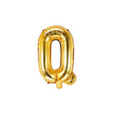 Balon Folie Litera Q Auriu, 35 cm, Partydeco