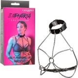 Harnasament cu Guler si Lant CalExotics - Negru
