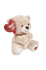 Ursuleț de pluș bej cu inimă, 25 cm