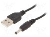 Cablu alimentare DC, DC 3,5/1,00 mufa, USB A mufa, negru, 1,8m, GEMBIRD - CC-USB-AMP35-6